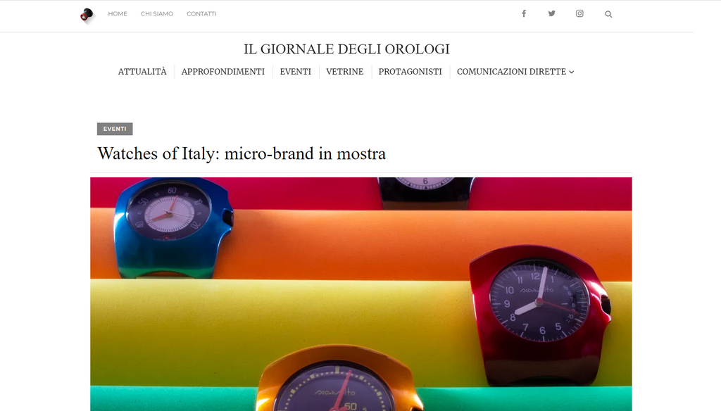 Il Giornale degli Orologi talks about WOI (and Sconvolto)